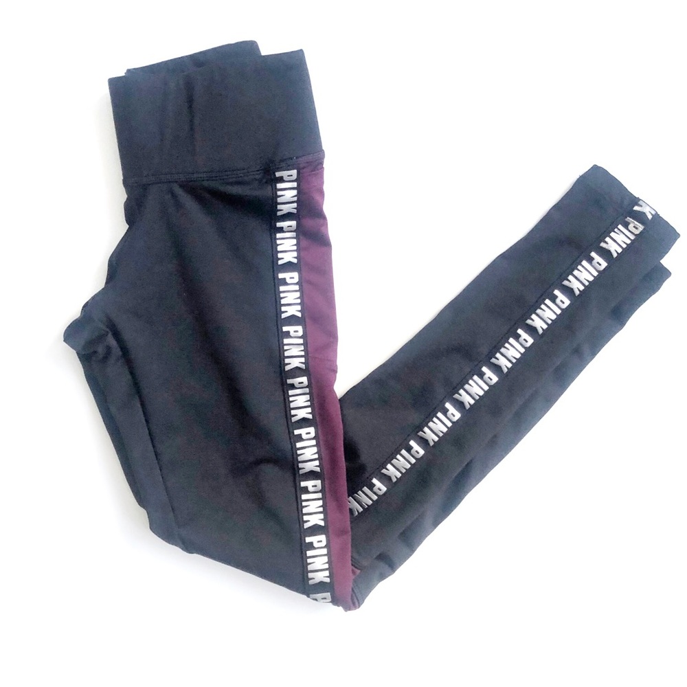 PINK black and purple leggings size xsmall ✨
